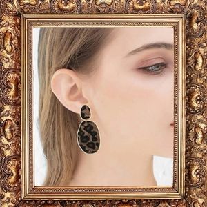 Leopard Print Drop Earrings
